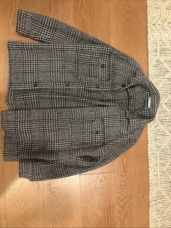 Zara Black & White Glen Plaid Jacket