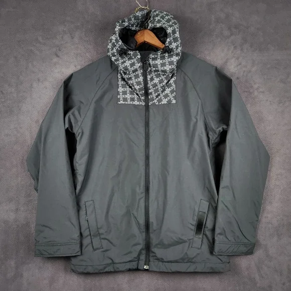 Airblaster Snowboard Jacket Mens Large‎ Gray Hooded Full Zip Lightweight Shell