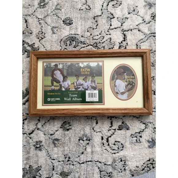 16x10 Intercraft Wall Frame for 2 Photos Hanging Wood Photo Frame