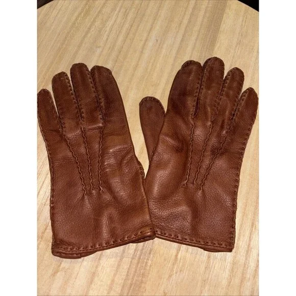Vintage brown leather Gloves Grandoe Sz Large Philippines Women's