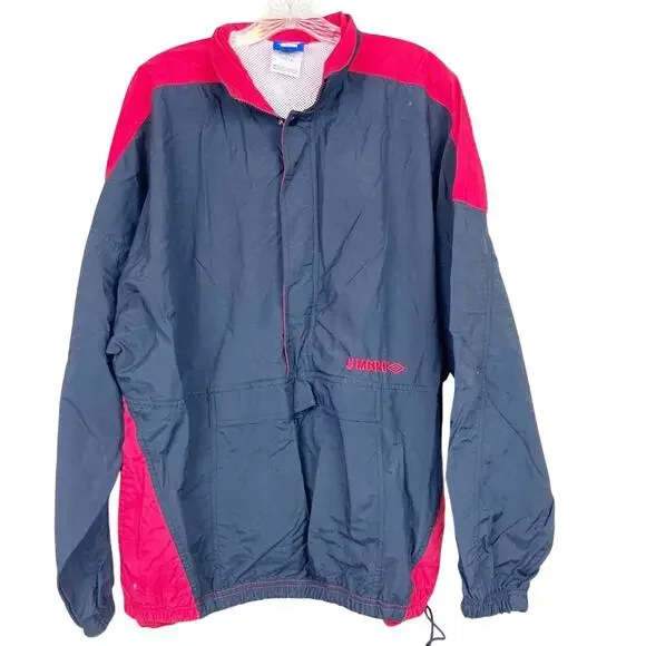 Vintage Umbro Black Red Windbreaker Sz XL