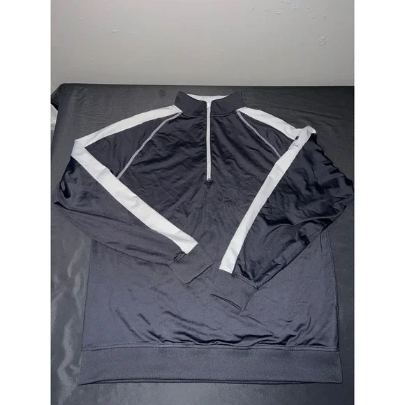 FootJoy Mens Quarter Zip Pullover Charcoal Gray White Bailey Ranch Logo Large