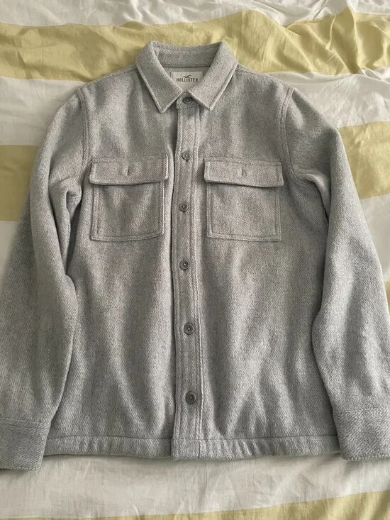 Hollister Mens Gray Shirt Jacket (S)