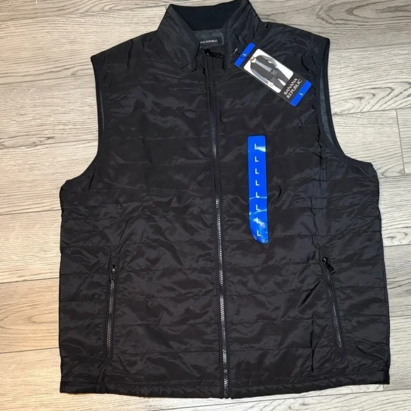 NEW! Banana Republic Men’s Quilted Puffer Vest Jacket Black
