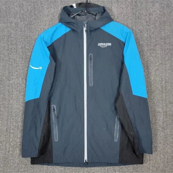 Amazon Tropical Rain Shell Jacket Mens Large Blue Vented Zip Luly Yang Workwear
