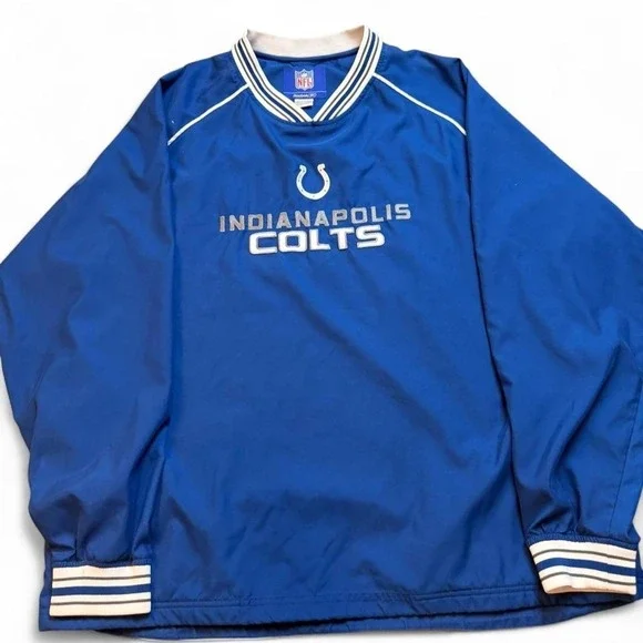 Vintage Indianapolis Colts NFL Reebok vneck pullover windbreaker size XL