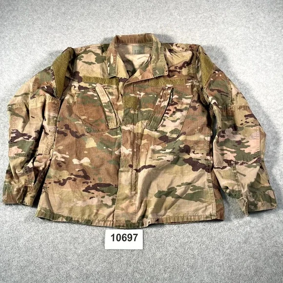 US Army Uniform Coat Men Small Brown Camouflage Ripstop Military Flame Resistant