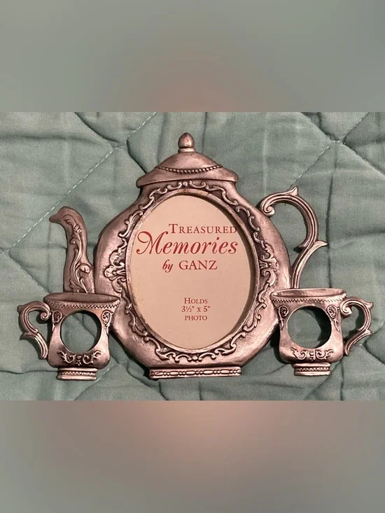 Unique Victorian style, silver, teapot, picture frame