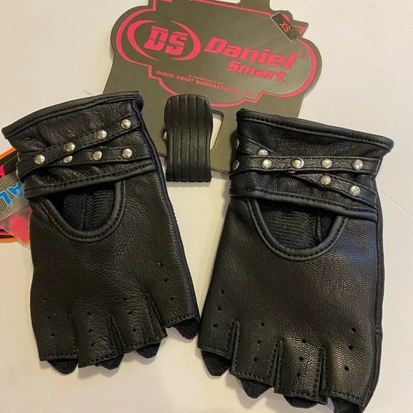 Boltluxe Black Leather Fingerless Gloves - XS - NWT Daniel Smart DS85 Motorcycle