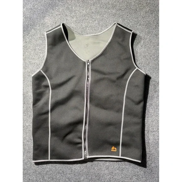 RBX X-Heat Mens Sauna Vest Black Full Zip Workout Sweat Vest Size 2XL