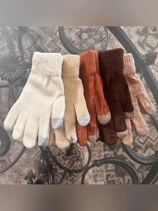 Cozy Touchscreen Knit Gloves - Neutral Fall Set