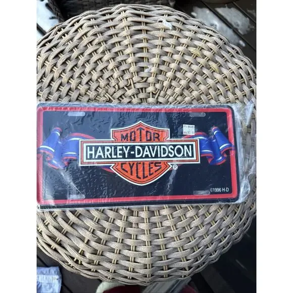 Harley Davidson Full Size License Plate Harley-Davidson Metal Sign 1996 Ribbon