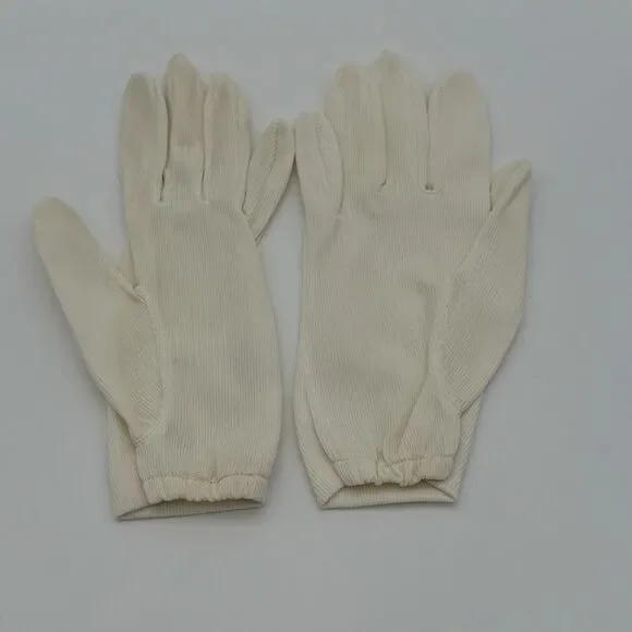 1960s Wear Right West Germany Ribbed Ivory Gloves Mod Daywear‎ Size 7