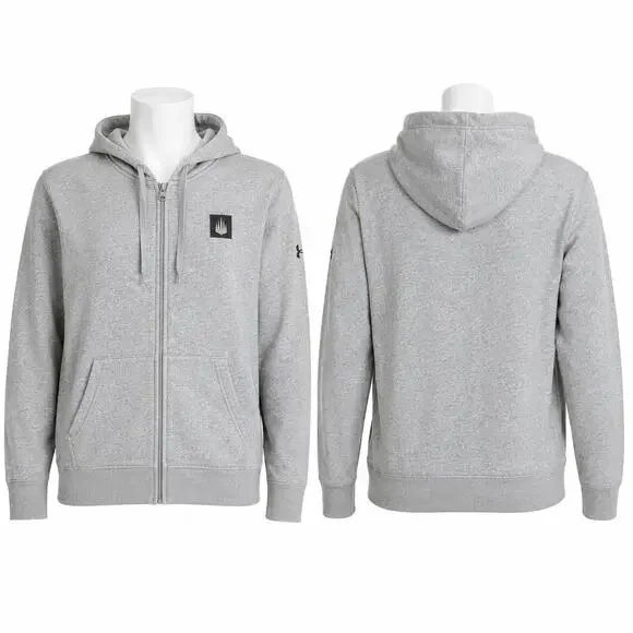 Under Armour IMG Academy Full Zip Hoodie Men's Large Gray Fleece Sweatshirt