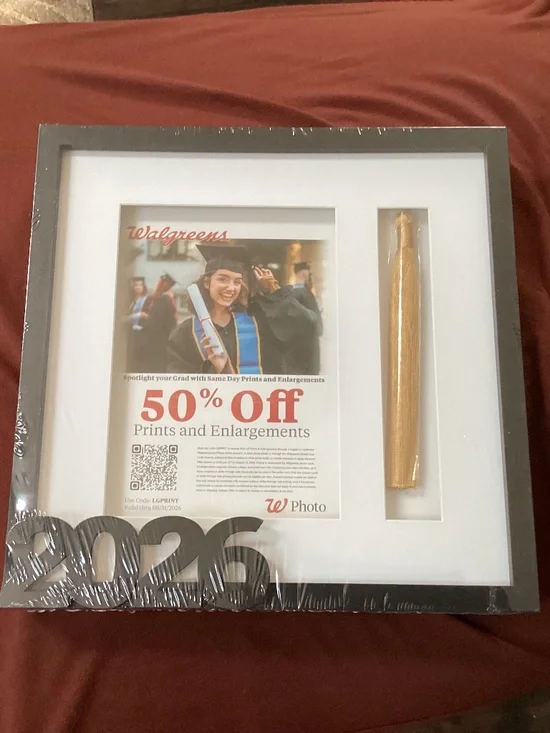 Graduation shadow box frame with a black wood-style finish NEW
