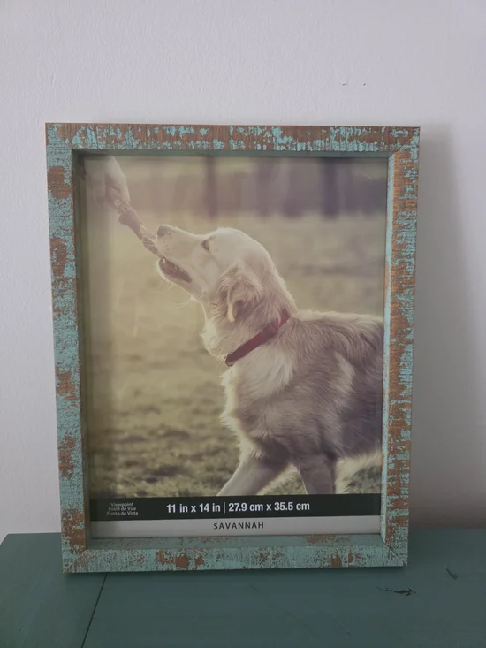 Rustic Turquoise Distressed Wood Photo Frame - 11x14