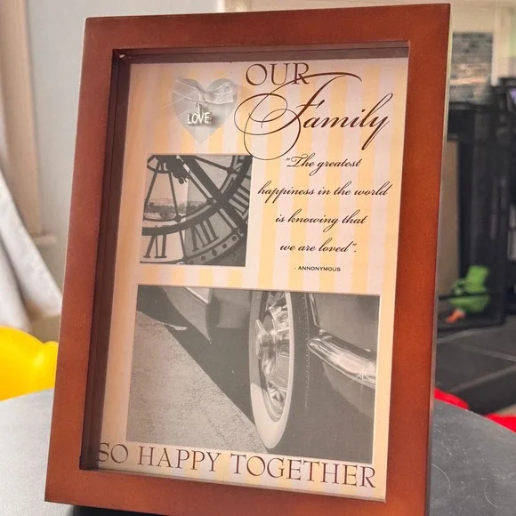 New‎ Vintage Shadowbox Photo Frame Wood 4x6 3x3 Double Picture Display