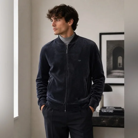 Authentic Emporio Armani velvet full size sweatshirt