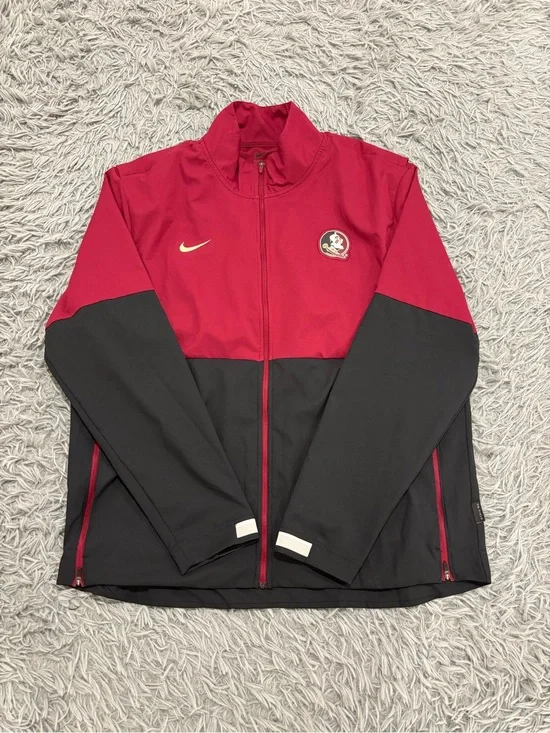 Florida State Seminoles Mens Nike XL Red Black Jacket NCAA Football Full Zip
