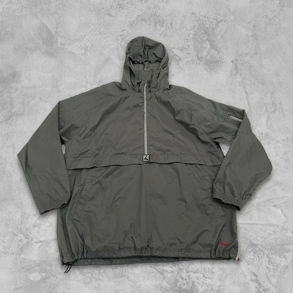 Vintage Y2K Nike Anorak 1/2 Zip Windbreaker Hoodie XXL Gray Center Swoosh