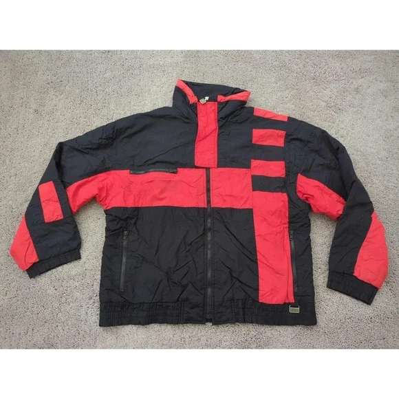 Vintage White Stag Ski Wear Jacket Mens Large Black Thinsulate Made in Hong Kong