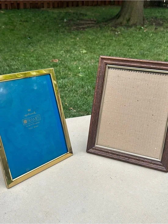 Set of 2 Vintage Photo Frames 8x10 Brass