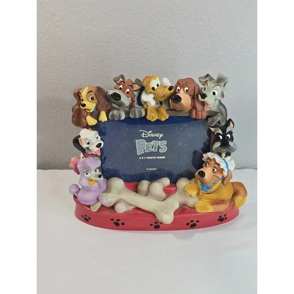 Disney Pets Dogs Photo Picture Frame 3D Lady Tramp Pongo Dalmatians Pluto 5 x 7