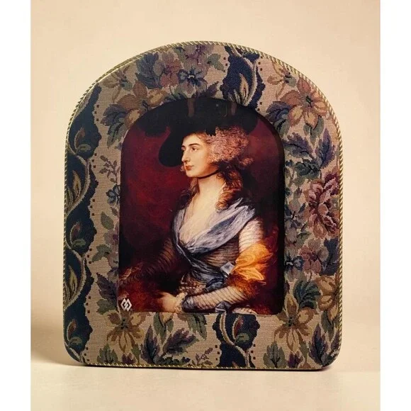 Vintage Needlepoint Frame Sarah Siddons Portrait Victorian Style Decor
