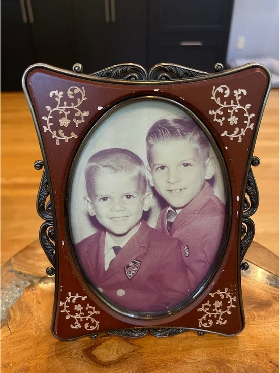 Special Moments 5X7 Photo Picture Frame Brass & Mahogany Wood