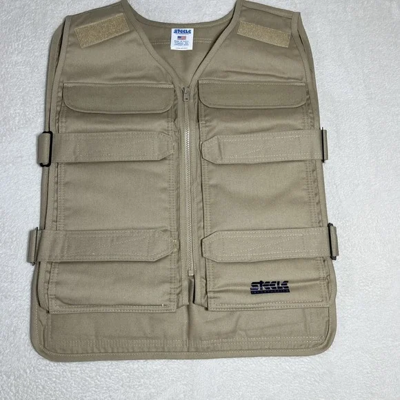 Steele Tactical Vest Body Cooling Comfort Beige Thinsulate USA Made Adjustable