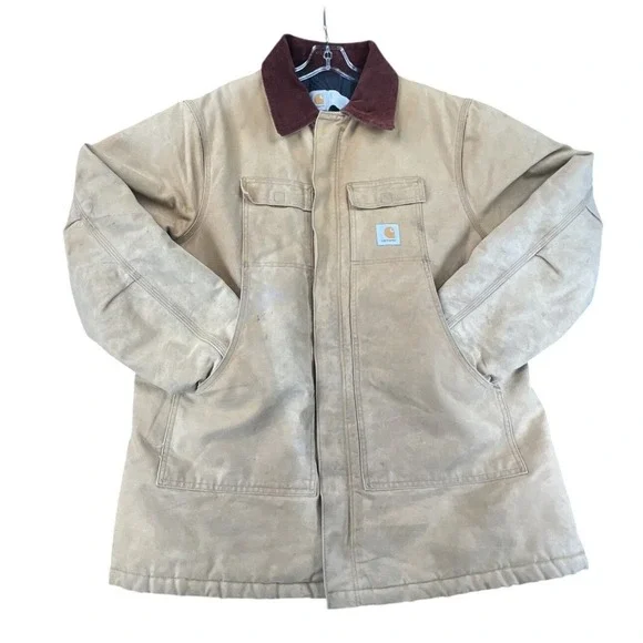Carhartt Arctic Traditional Coat Mens Tan Brown Duck Canvas Work Jacket Lined‎