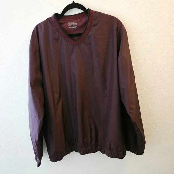 PGA Tour Pullover‎ Windbreaker Jacket Mens L  Fig Maroon
