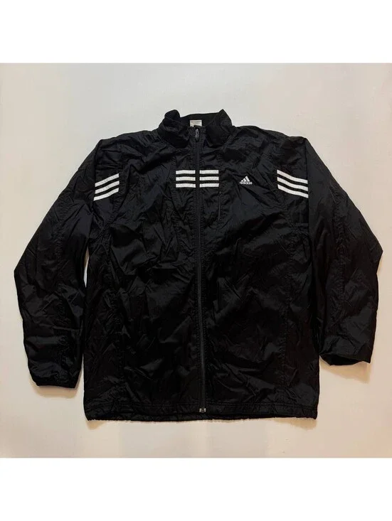 adidas Mens Track Jacket Size M Black Full Zip Pre-Owned Sportswear Athletic