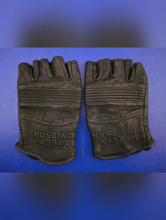 Harley-Davidson Women's Black Fingerless Leather Driving Gloves