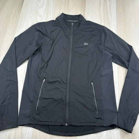 Lacoste Sport Full Zip Track Jacket Pockets Reflective Men's Size L Large Logo