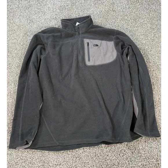 The North Face Retro Fleece 1/4 Zip Jacket Men's Size Large Black Outdoor