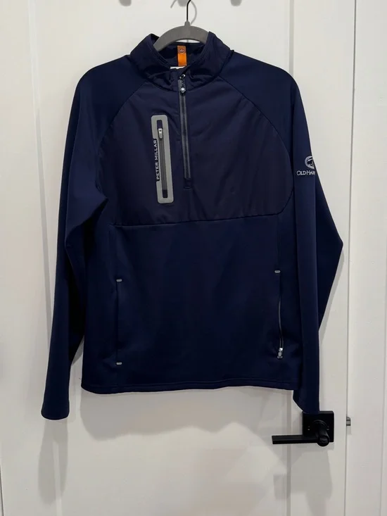 Peter Millar - Navy Quarter-Zip Performance Jacket - medium