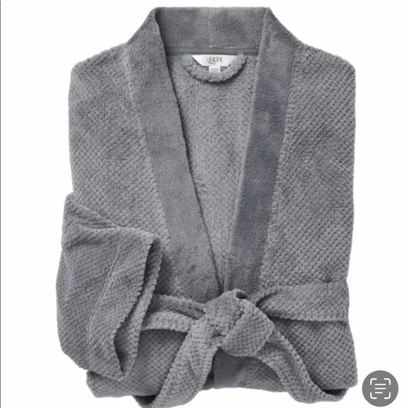 Luxury Grey Velour Unisex Robe