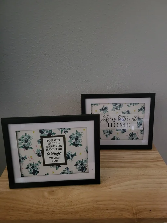 Black Framed Floral Wall Art Set - Home Accents