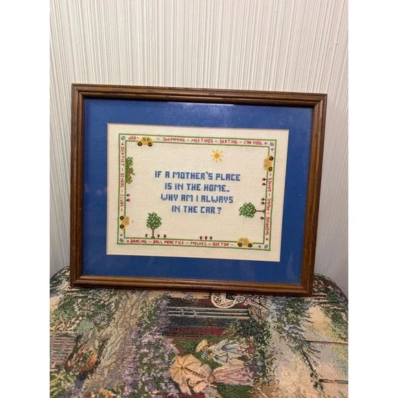 Vintage Framed Cross Stitch 