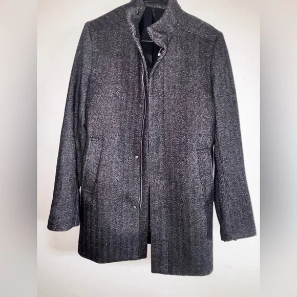 H&M Tweed  Men's Gray Trench Coat