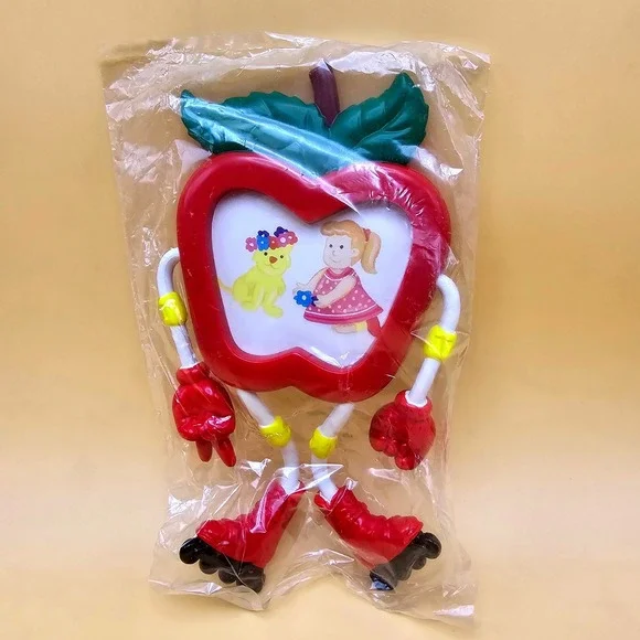 Cute Apple‎ Robot Picture Frame Photo Holder Fun Desk Toy Kids Room Decor