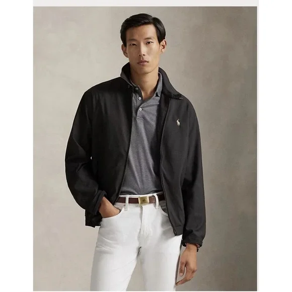 Polo Ralph Lauren Bi Swing Herrington Jacket Mens Large Black Plaid Lined #B13-8