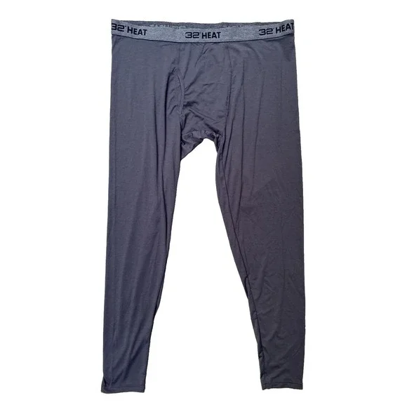 32 Degrees Heat Thermal Base Layer Pants Mens XXL Gray Long Johns Performance
