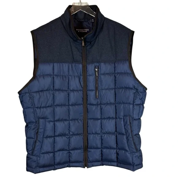 ROUNDTREE & YORKE Men's XXL Navy Blue Puffer Vest