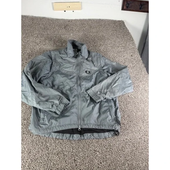 Cannondale Mens Gray Cycling Windbreaker Jacket Full Zip Mesh Lined Small