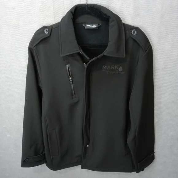 FOSSA Tiburon Polyester Stretch Shell JACKET mens Size XL Black zippered. 'Mark
