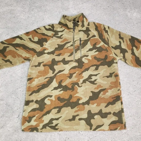 Starter Camo Jacket Mens M Long Sleeve 1/4 Zip Mock Neck Streetwear Hunting