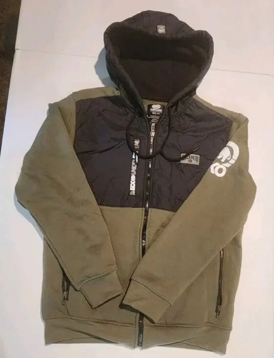 Ecko Unltd Men's Olive & Black Hoodie Jacket Zip Up Long Sleeve