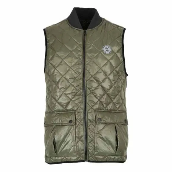 Onepiece Champ Quilted Vest Olive Green Unisex Men’s S Puffer Snap Pocket